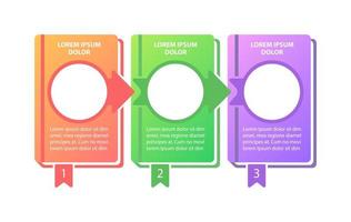 modèle d'infographie vectorielle de recherche pédagogique. étapes d'apprentissage des éléments de conception de présentation avec espace de texte. visualisation des données en 3 étapes. chronologie du processus. disposition du flux de travail avec espace de copie vecteur