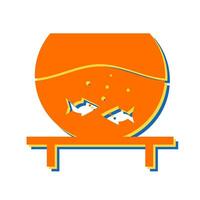 icône de vecteur de bol de poisson
