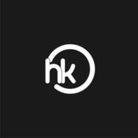 initiales hk logo monogramme avec Facile cercles lignes vecteur