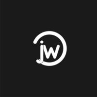 initiales jw logo monogramme avec Facile cercles lignes vecteur