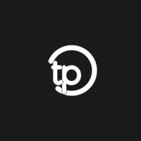 initiales tp logo monogramme avec Facile cercles lignes vecteur