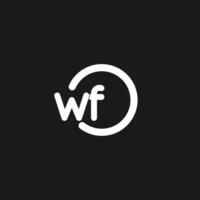 initiales wf logo monogramme avec Facile cercles lignes vecteur