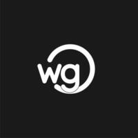 initiales wg logo monogramme avec Facile cercles lignes vecteur