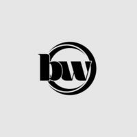 des lettres bw Facile cercle lié ligne logo vecteur