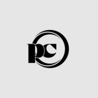 des lettres PC Facile cercle lié ligne logo vecteur