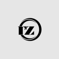 des lettres rz Facile cercle lié ligne logo vecteur