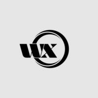des lettres wx Facile cercle lié ligne logo vecteur