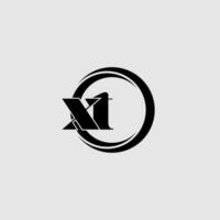 des lettres xt Facile cercle lié ligne logo vecteur