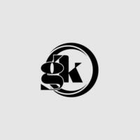 des lettres gk Facile cercle lié ligne logo vecteur