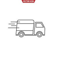 vite livraison cargaison un camion ligne icône. isolé vecteur illustration pour applications et sites Internet.