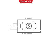 rapide argent transfert. dollar symbole. vecteur isolé