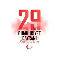 29 octobre dinde république jour, content vacances. turc traduire 29 ekim cumhuriyet Bayrami Kutlu olsun. vecteur illustration