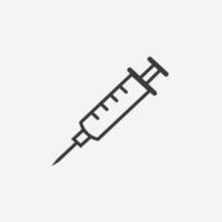 seringue injection icône vecteur isolé. seringue médical aiguille symbole signe