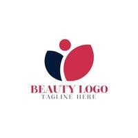 création de logo de femme de beauté avec badge cercle vecteur