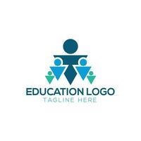 éducation logo, content gens sauter avec l'obtention du diplôme casquette forme vecteur