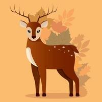 Contexte cerf animal l'automne vecteur illustration