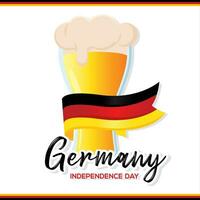 isolé Bière verre avec mousse et drapeau de Allemagne vecteur
