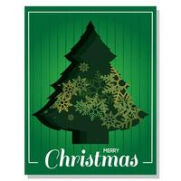 vert verticale Noël sur invitation carte avec Noël arbre icône vecteur