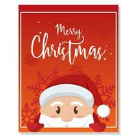verticale rouge Noël sur invitation carte avec Père Noël claus personnage vecteur