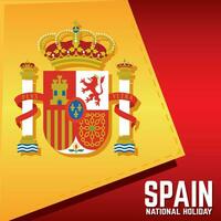 Espagne Contexte avec ses drapeau et bouclier vecteur