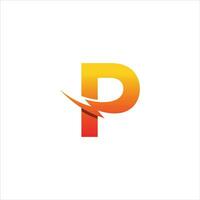 lettre p logo Puissance moderne vecteur