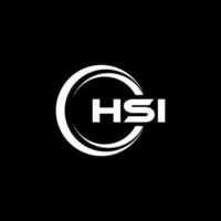 hsi lettre logo conception, inspiration pour une unique identité. moderne élégance et Créatif conception. filigrane votre Succès avec le frappant cette logo. vecteur