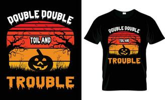 double double labeur et difficulté vecteur,vintage,Halloween t- chemise conception vecteur