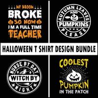 ensemble de conception de t-shirt halloween vecteur