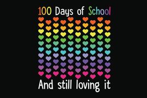 100 journées de école et encore aimant il marrant premier journée de école et retour à école T-shirt conception vecteur