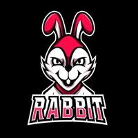 modèle de logo esport sport mascotte lapin blanc vecteur