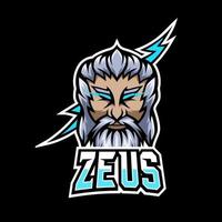 zeus dieu foudre mascotte sport esport logo vecteur