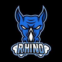 modèle vectoriel de conception de logo de jeu de mascotte animale indonésienne de rhinocéros en colère