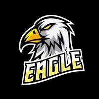 modèle de conception de logo esport eagle sport avec fourrure blanche et bec orange vecteur