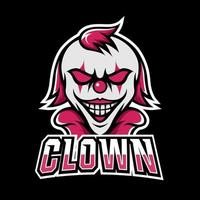 clown joker masque effrayant mascotte sport esport logo modèle vecteur