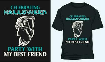 célébrer Halloween fête avec mon meilleur ami, Halloween T-shirt conception vecteur