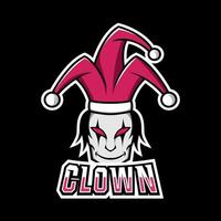 clown joker masque effrayant mascotte jeu sport esport logo modèle vecteur