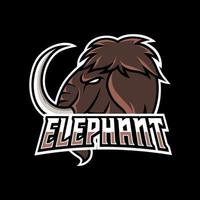 mythe mammouth éléphant mascotte sport gaming esport logo modèle pour streamer squad team club vecteur