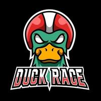 modèle de logo d'esport de jeu de sport de mascotte de cavalier de canard en colère pour le club d'équipe de l'équipe de streamer vecteur