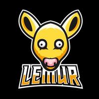 modèle de logo mascotte lémurien sport ou esport gaming, pour votre équipe vecteur