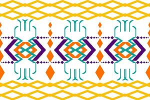 motif géométrique oriental ethnique design traditionnel pour le fond, le tapis, le papier peint, les vêtements, l'emballage, le batik, le tissu, le style de broderie d'illustration vectorielle. vecteur