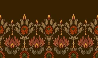ikat sans couture modèle tribal art broderie, ikat Bande numérique textile asiatique conception pour impressions en tissu sari Mughal andains texture kurti kurtis kurtas, motif batik vecteur