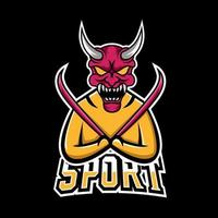 modèle de logo de mascotte de sport de masque ou d'esport, pour votre équipe vecteur