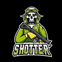 modèle de logo de mascotte shotter sport ou esport gaming, pour votre équipe vecteur