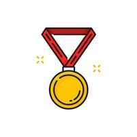 d'or médaille prix meilleur trophée prix sur rouge Bande vecteur
