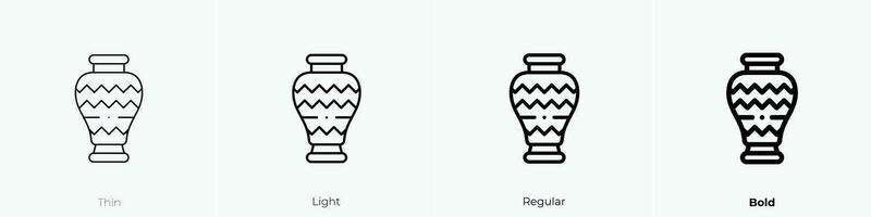 vase icône. mince, lumière, ordinaire et audacieux style conception isolé sur blanc Contexte vecteur