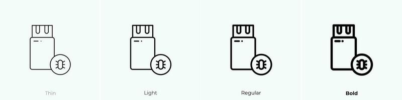 USB icône. mince, lumière, ordinaire et audacieux style conception isolé sur blanc Contexte vecteur