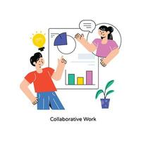 collaboratif travail plat style conception vecteur illustration. Stock illustration