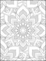 mandala, mandala coloration page, floral mandala coloration page. floral mandala modèle adulte coloration page vecteur