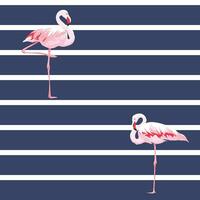 sans couture modèle avec flamants roses sur une rayé Contexte vecteur