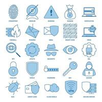 cyber Sécurité icône ensemble, inclus Icônes comme bouclier, mot de passe, punaise et plus symboles collection, logo isolé vecteur illustration